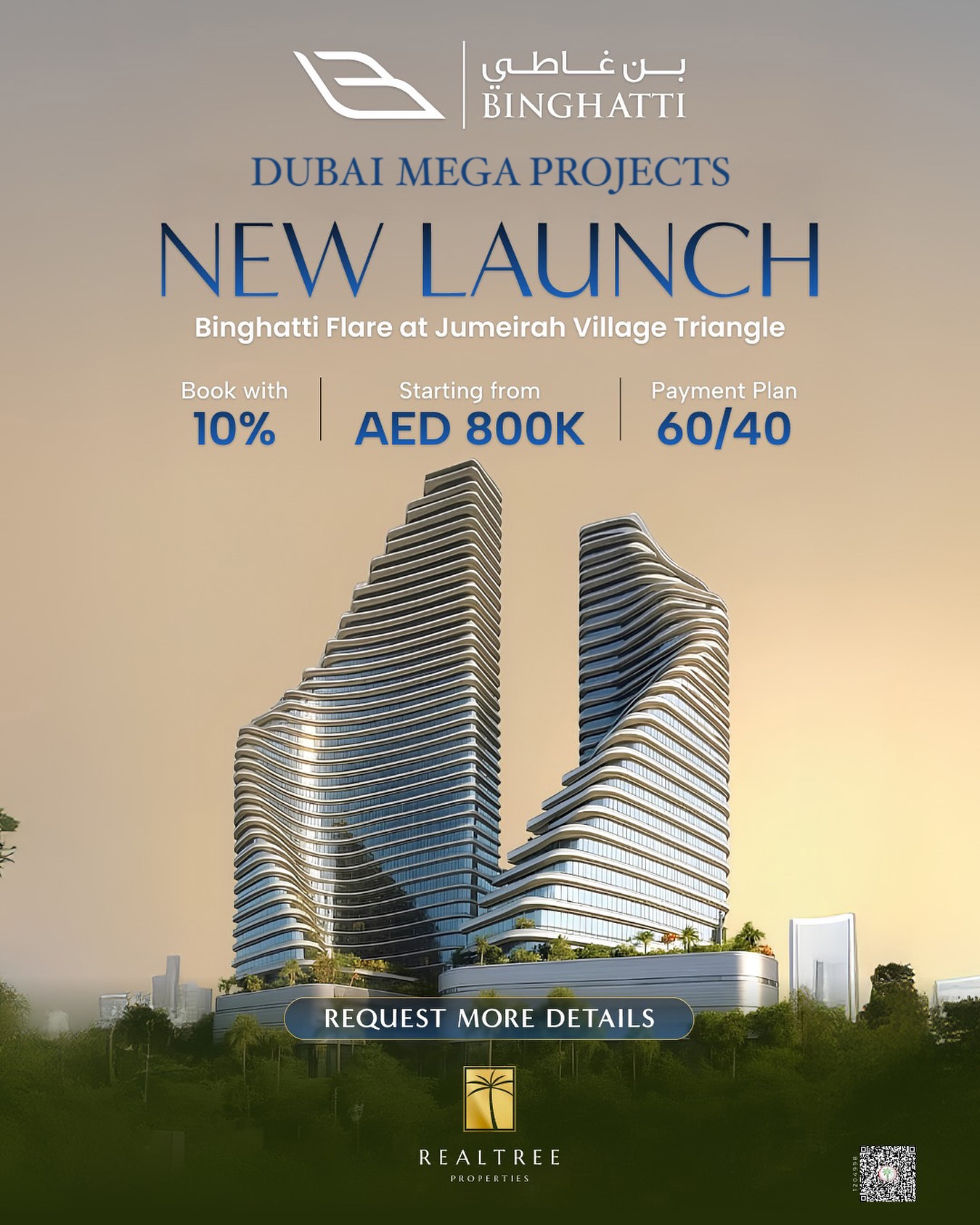 🚀 New Launch Alert – Binghatti Flare at JVT! Live or invest in one…